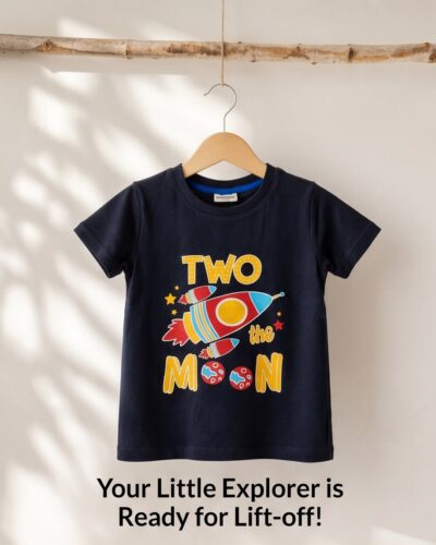 Two the Moon Tee — Navy Blue Boys T-Shirt