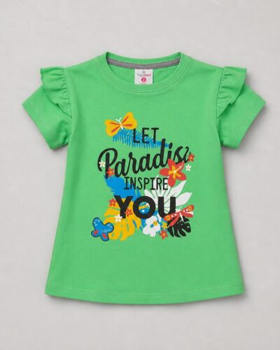 Green Ruffle Tee Girls T-Shirt